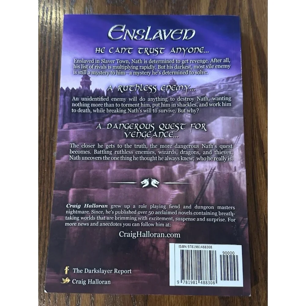 Enslaved: The Odyssey of Nath Dragon - Book 2 by Craig Halloran (English) Paperb